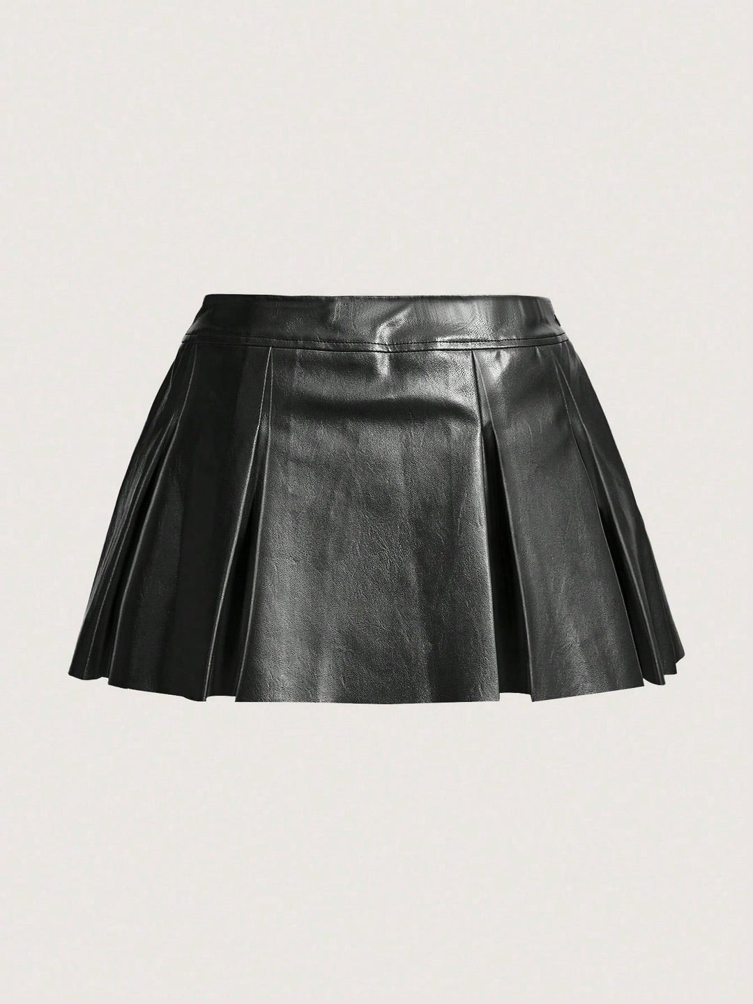Pleated skirt, high-waisted skirt, leather skirt, women&