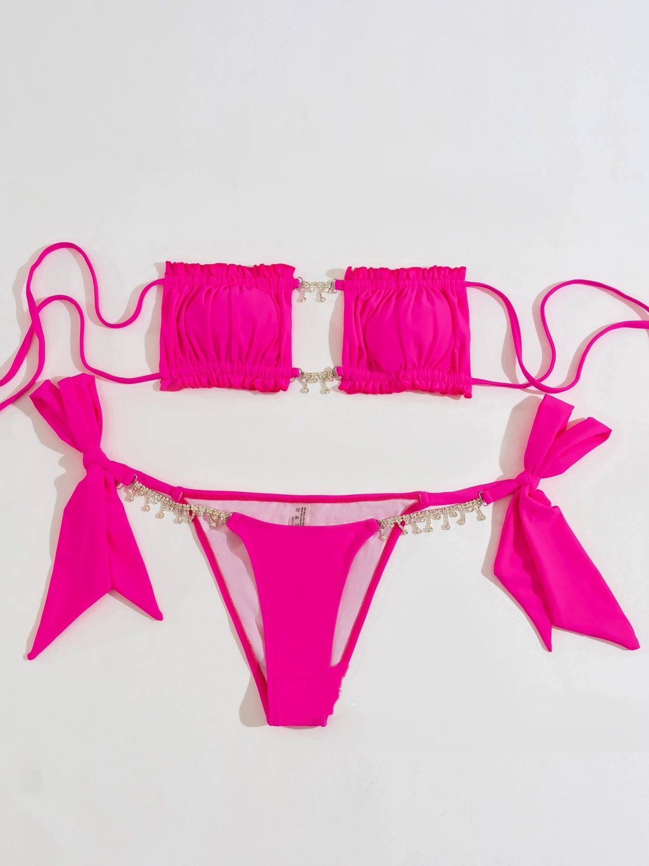 Diamond Chain Swimsuit Women's Beachwear Bandeau