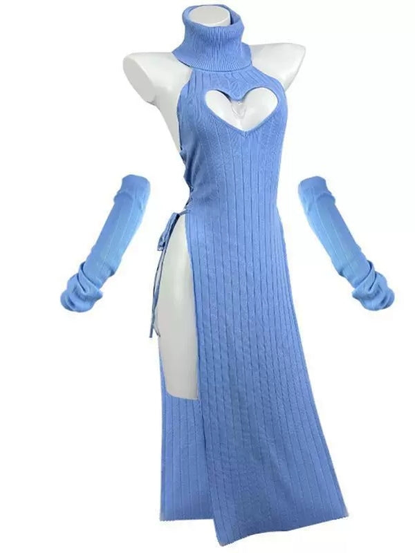 Heart-shaped cheongsam black turtleneck role play