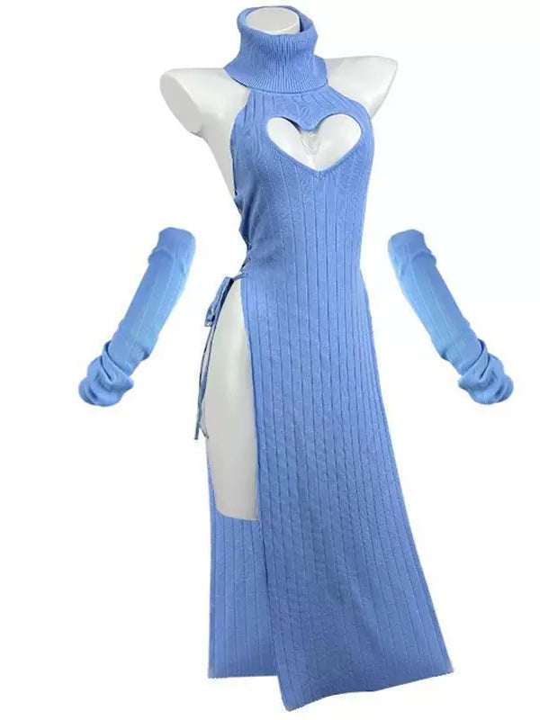 Heart-shaped cheongsam black turtleneck role play