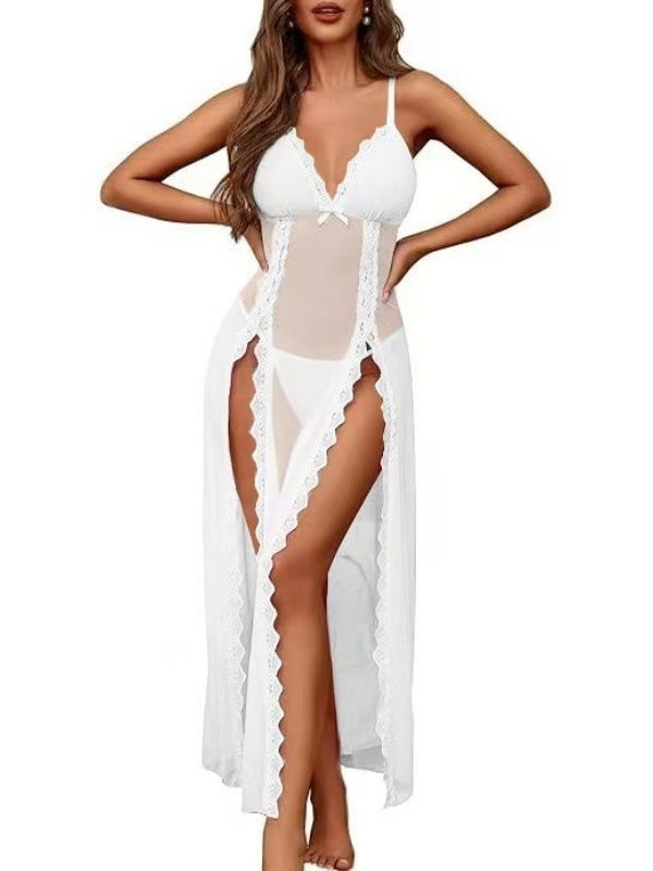 Sexy lingerie set: camisole and sheer mesh nightgown