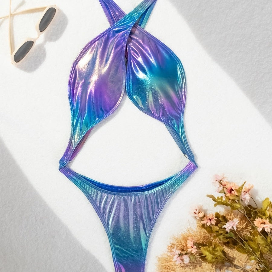 Sexy and minimalist backless halter-neck bodysuit