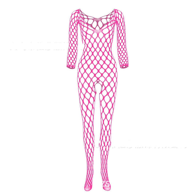 No-take-off temptation large mesh crotch jumpsuit