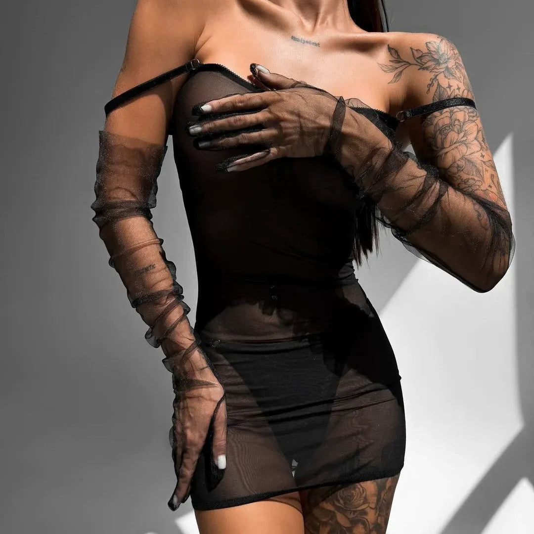 Cross-strap open-back thong lingerie set