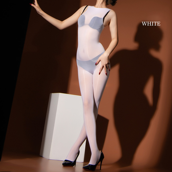 Sleek, Smooth-Textured Sleeveless Bodystocking