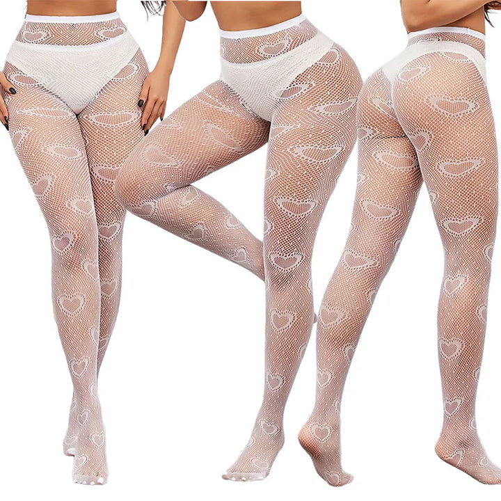 Lace Mesh Cutout Stockings