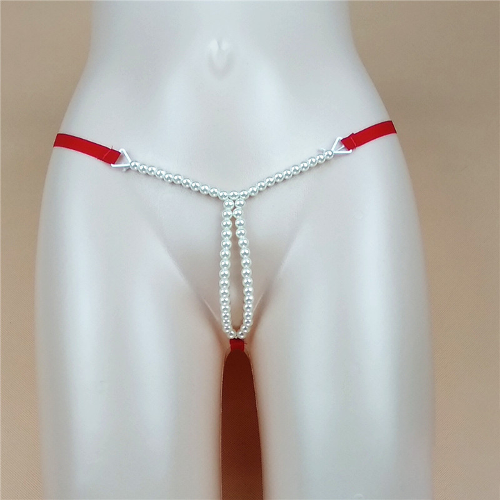 Cut-out Beaded T-back Panties