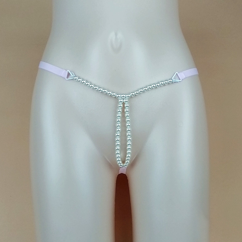 Cut-out Beaded T-back Panties