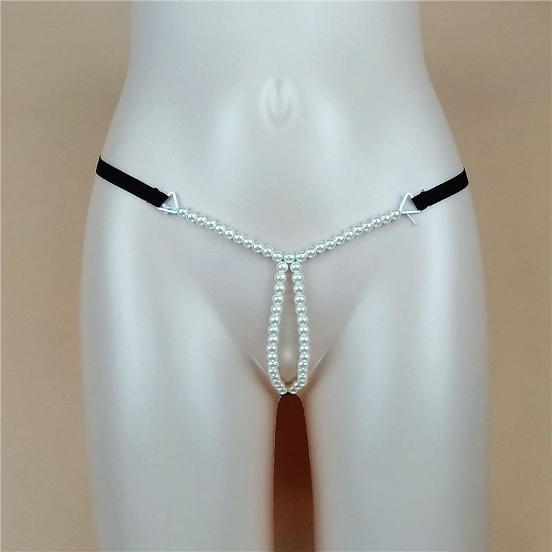 Cut-out Beaded T-back Panties