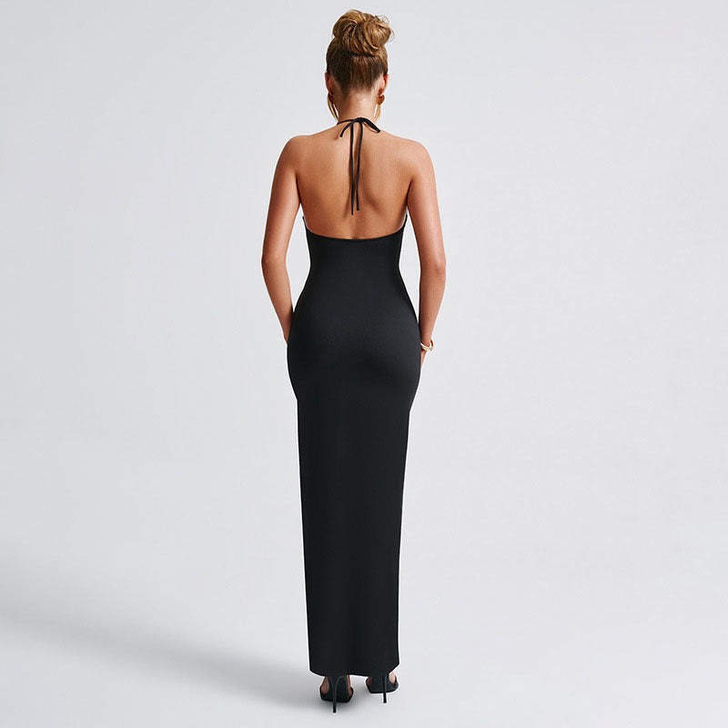 Backless Slit Strap Dress