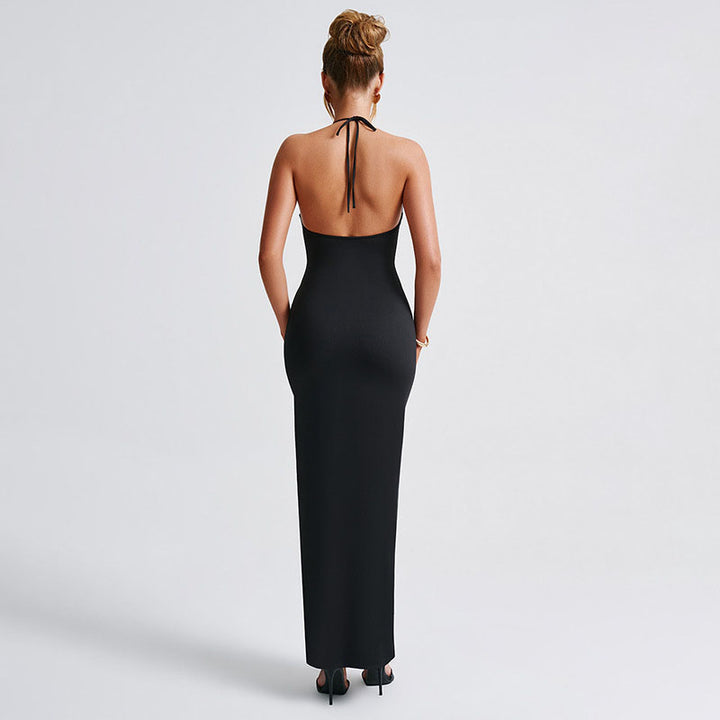 Backless Slit Strap Dress